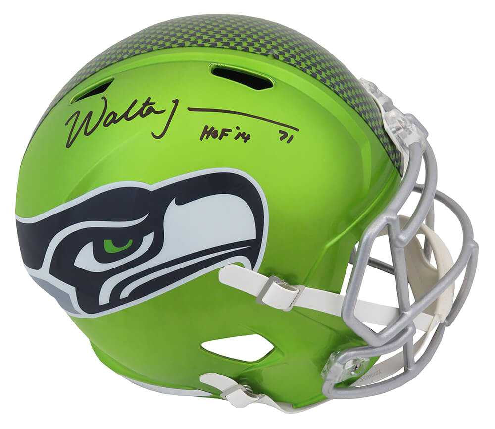 Walter Jones Autographed Seattle Seahawks FLASH Full Size Speed Replica Helmet w/HOF 2014  Beckett COA