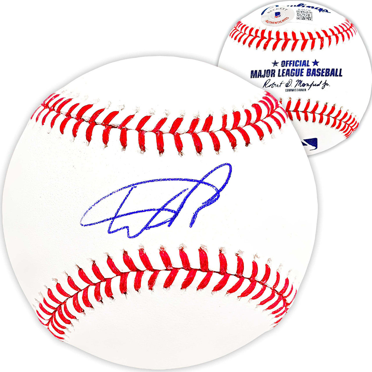 Wander Franco Autographed Official MLB Baseball Tampa Bay Rays Beckett BAS QR