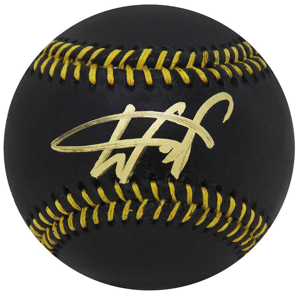 Wander Franco Signed Rawlings Black MLB Baseball - Schwartz Authenticated