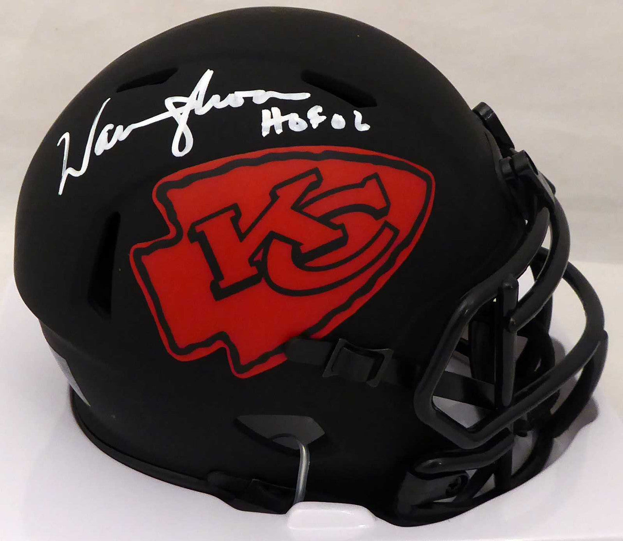 Warren Moon Autographed Eclipse Black Kansas City Chiefs Speed Mini Helmet "HOF 06" MCS Holo Stock #185812