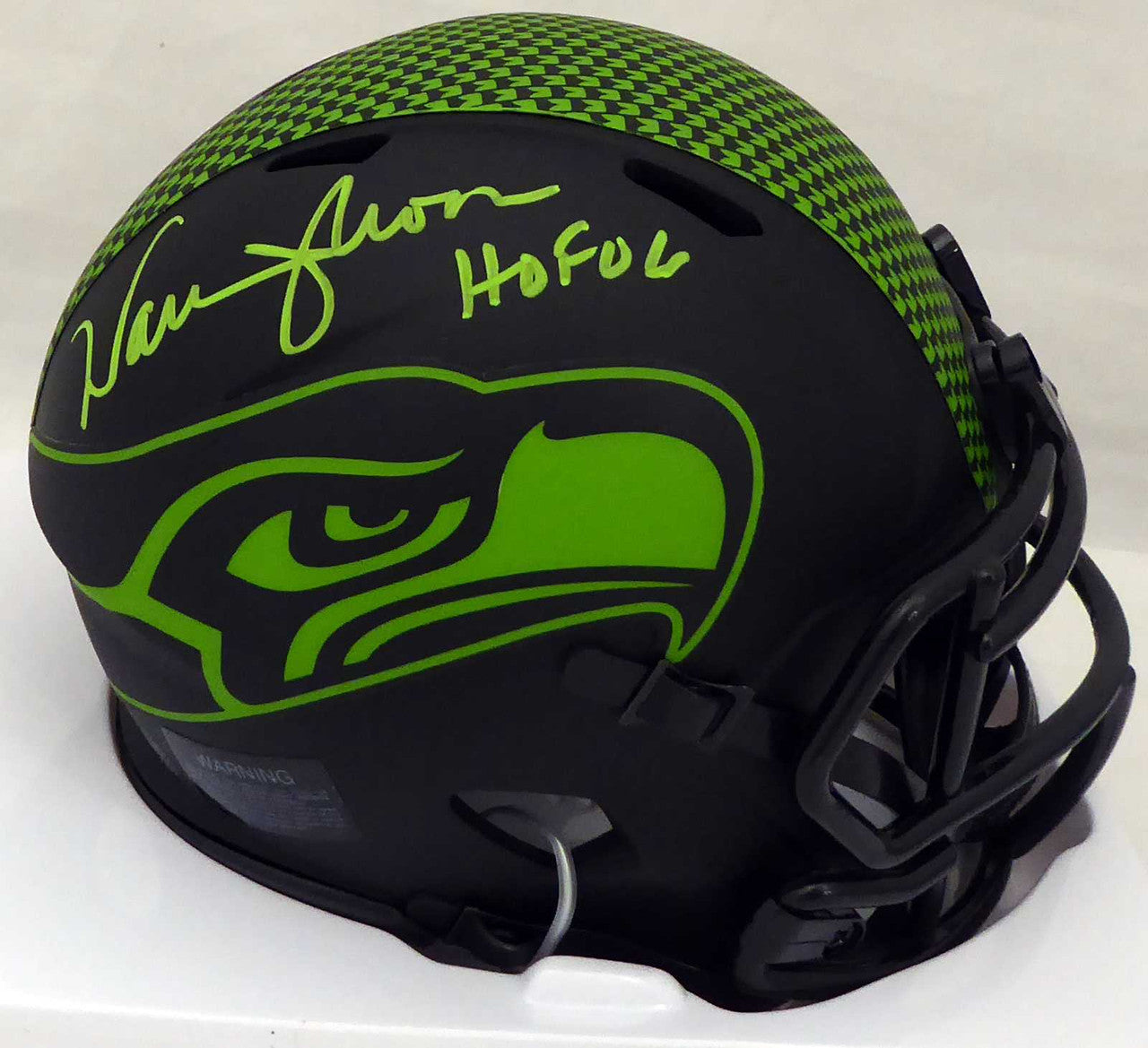 Warren Moon Autographed Eclipse Black Seattle Seahawks Speed Mini Helmet "HOF 06" MCS Holo Stock #185813