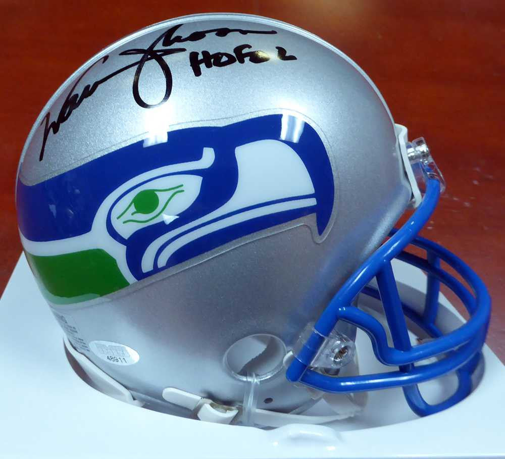 Warren Moon Autographed Seattle Seahawks Mini Helmet "HOF 06" MCS Holo Stock #112496