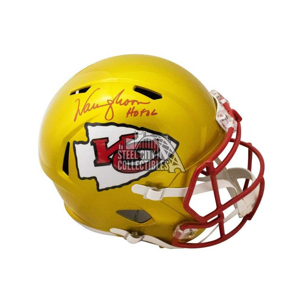 Warren Moon HOF Autographed Chiefs Flash Replica Full-Size Football Helmet - BAS (Red Ink)