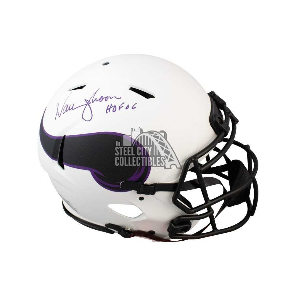 Warren Moon HOF Autographed Minnesota Vikings Lunar Eclipse Authentic Full-Size Football Helmet - BAS (Purple Ink)