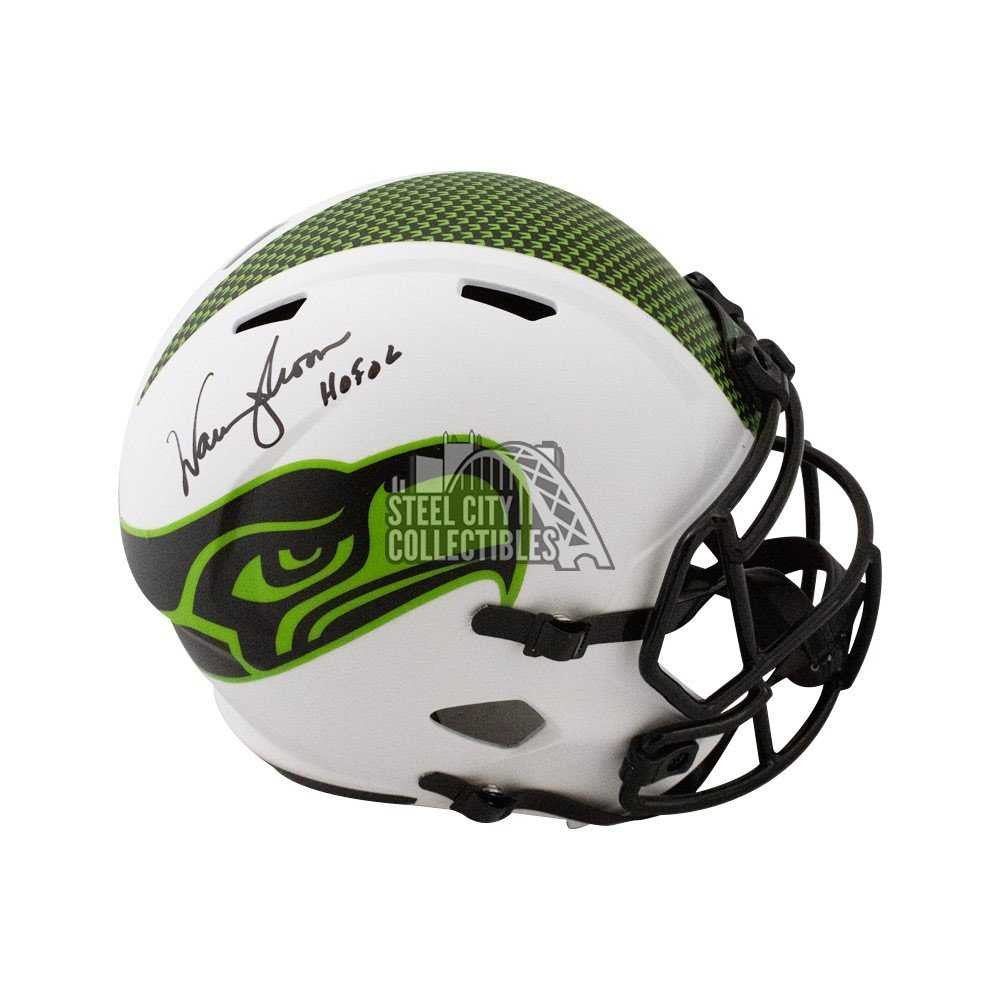 Warren Moon HOF Autographed Seattle Seahawks Lunar Eclipse Replica Full-Size Football Helmet - BAS (Black Ink)