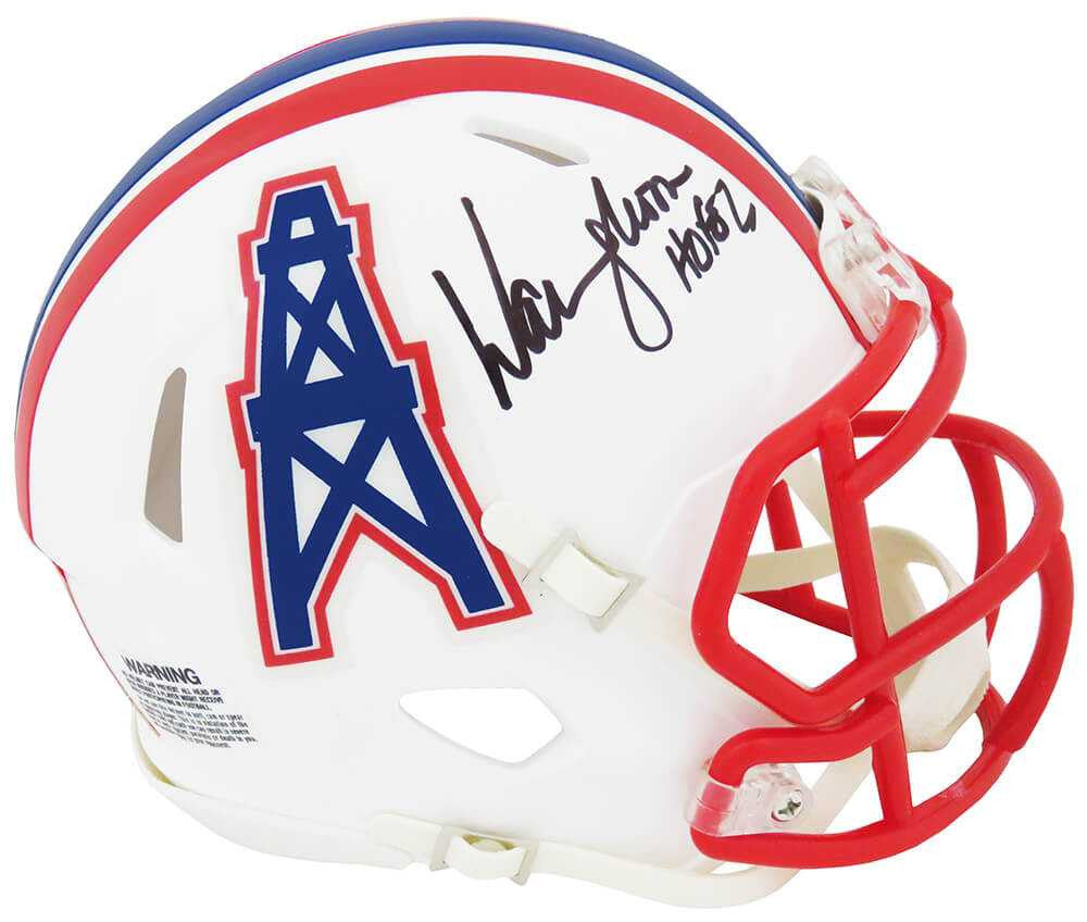 Warren Moon Signed Houston Oilers Throwback Riddell Speed Mini Helmet w/HOF'06 - Schwartz Authenticated