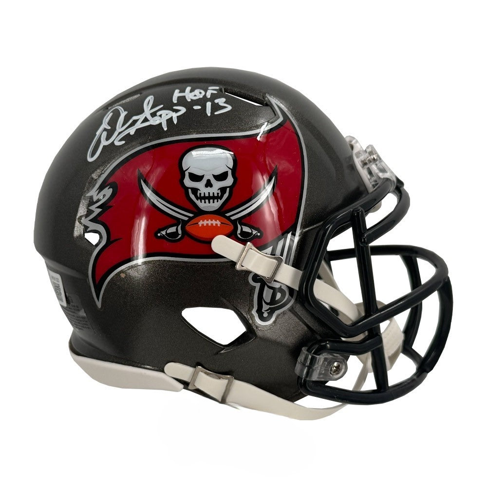 Warren Sapp Signed Buccaneers Speed Mini Helmet w/ "HOF 13" - BAS