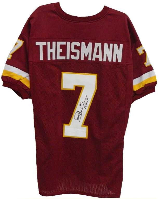 Joe Theismann Autographed Washington Red Throwback Jersey “83 MVP” – Schwartz