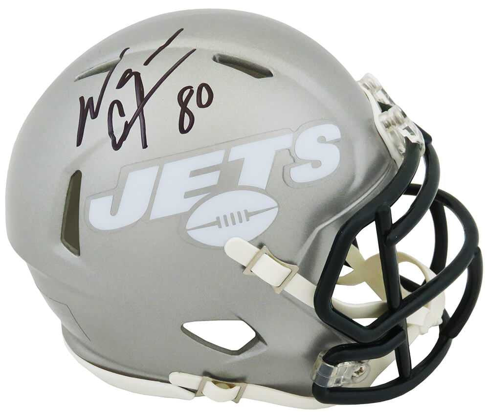 Wayne Chrebet Signed New York Jets FLASH Riddell Speed Mini Helmet - Schwartz Authenticated