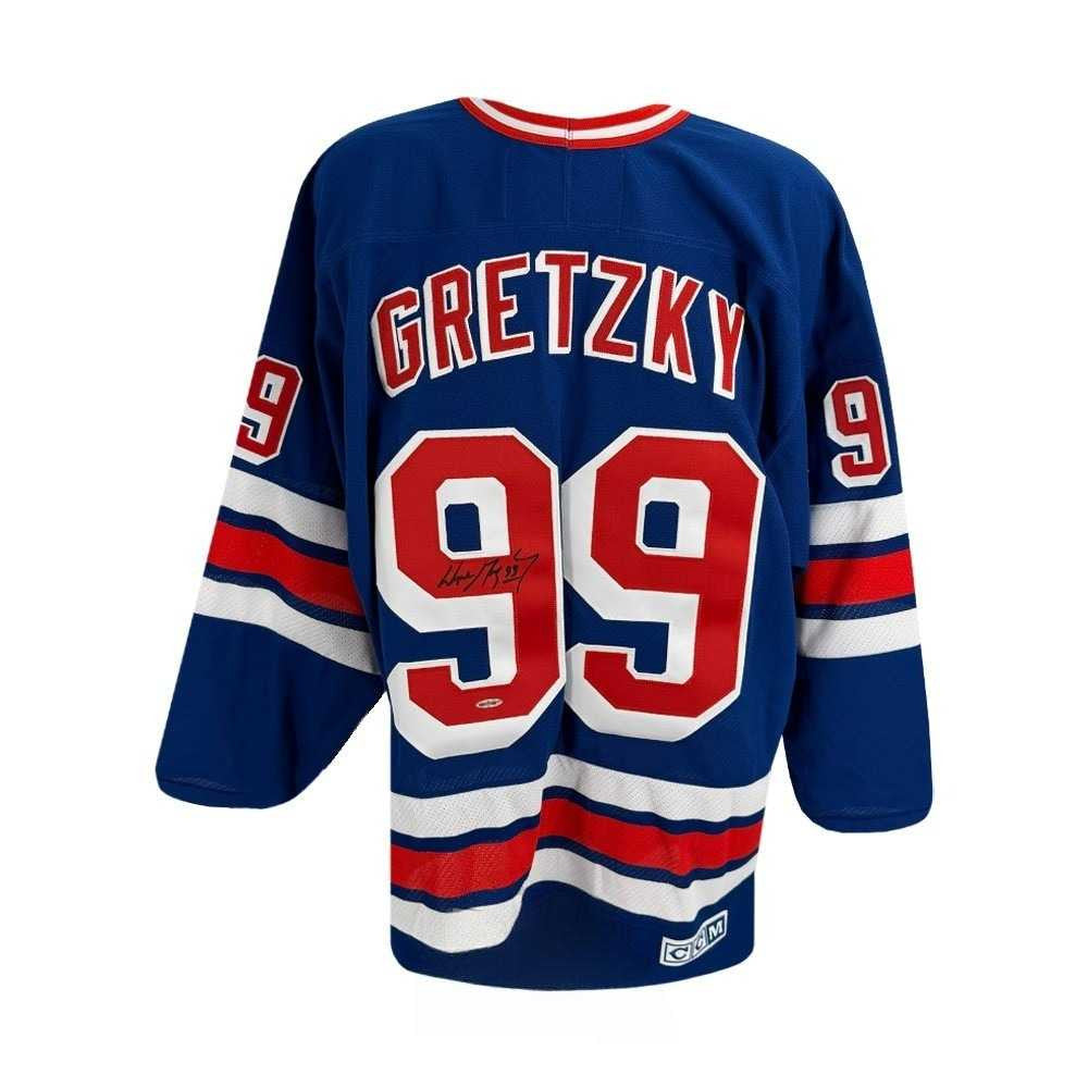Wayne Gretzky Autographed New York Rangers CCM Blue Replica Hockey Jersey – Upper Deck Authenticated (UDA)