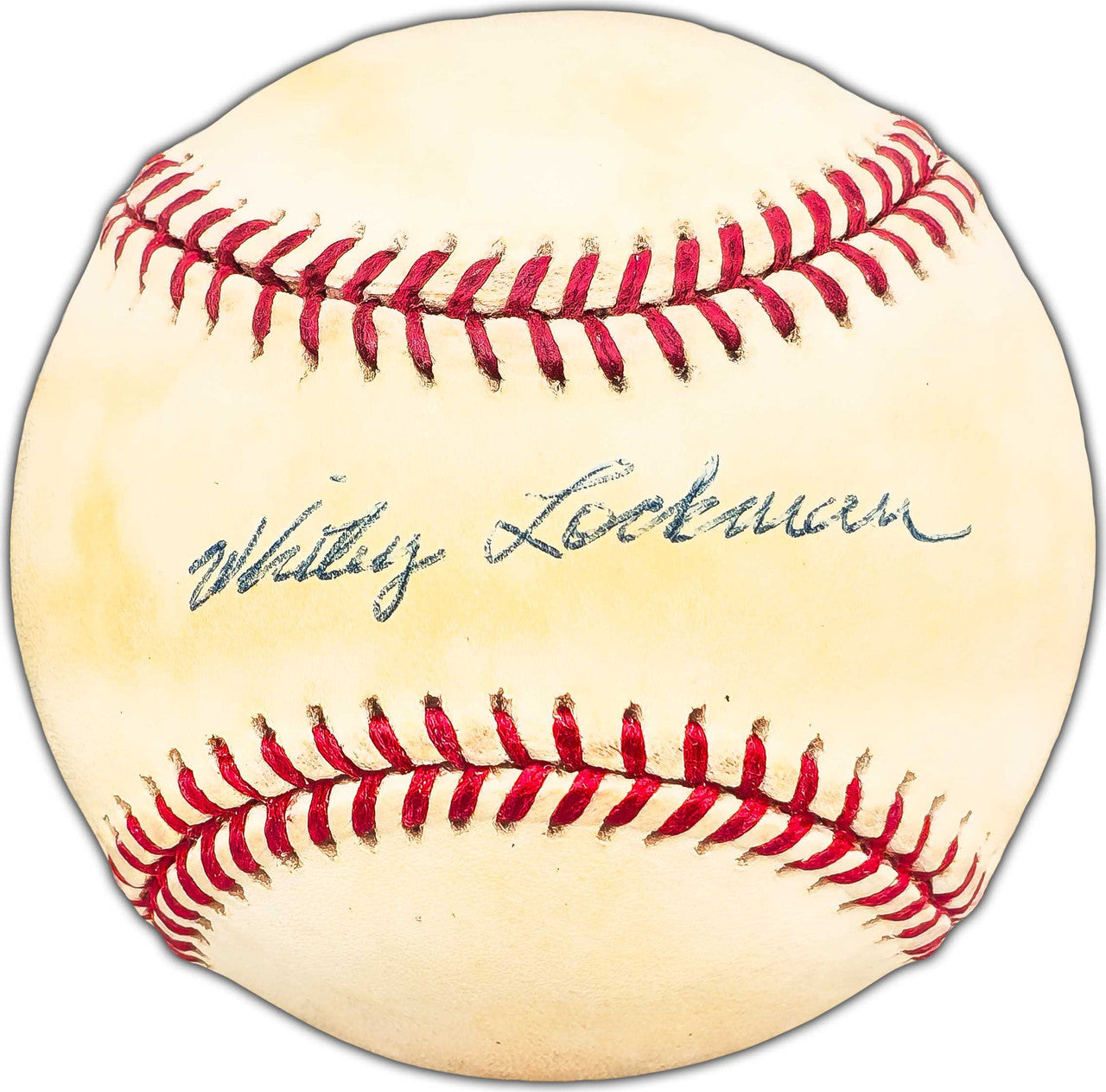 Whitey Lockman Autographed Official NL Baseball New York Giants Beckett BAS #BK44404
