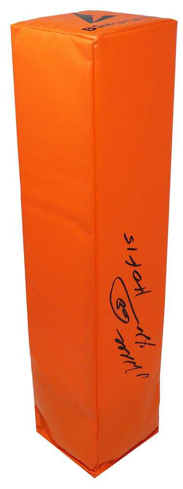 Will Shields Signed Orange Endzone Football Pylon w/HOF'15 - Schwartz Authenticated