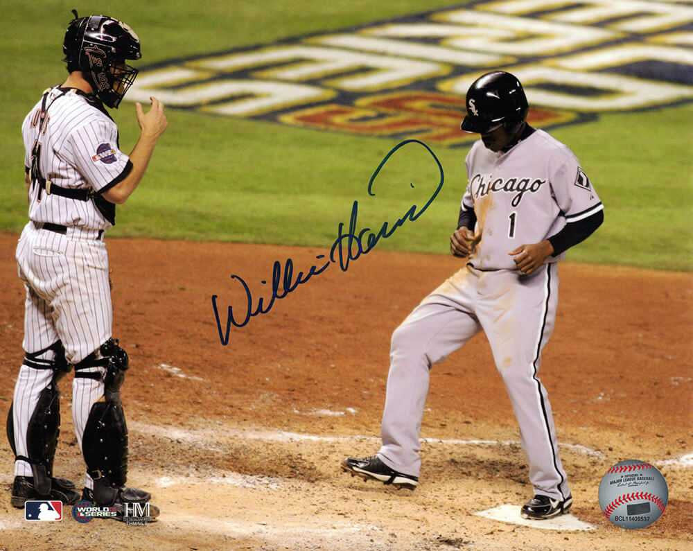 Willie Harris Signed Chicago White Sox 2005 World Series Winning Run 8x10 Photo