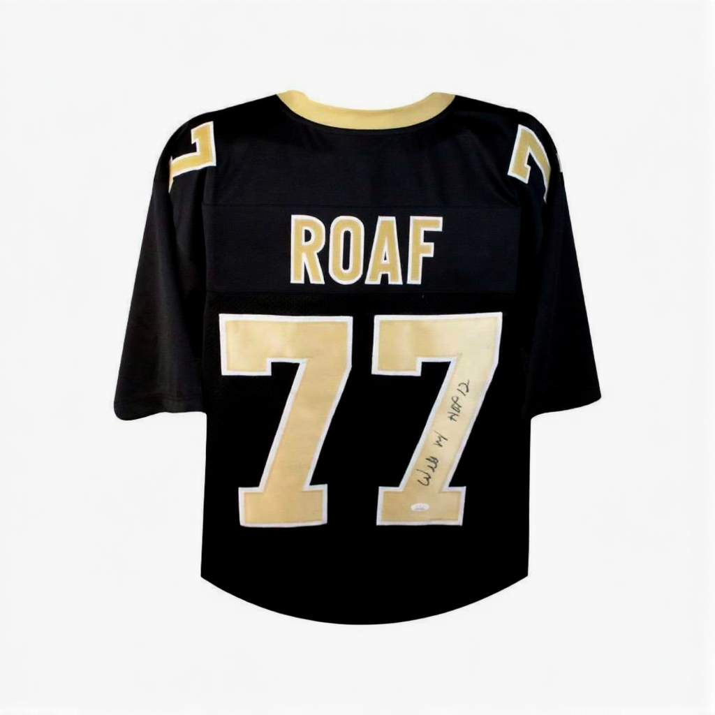 Willie Roaf Autographed New Orleans Saints Custom Jersey with “HOF” – JSA COA