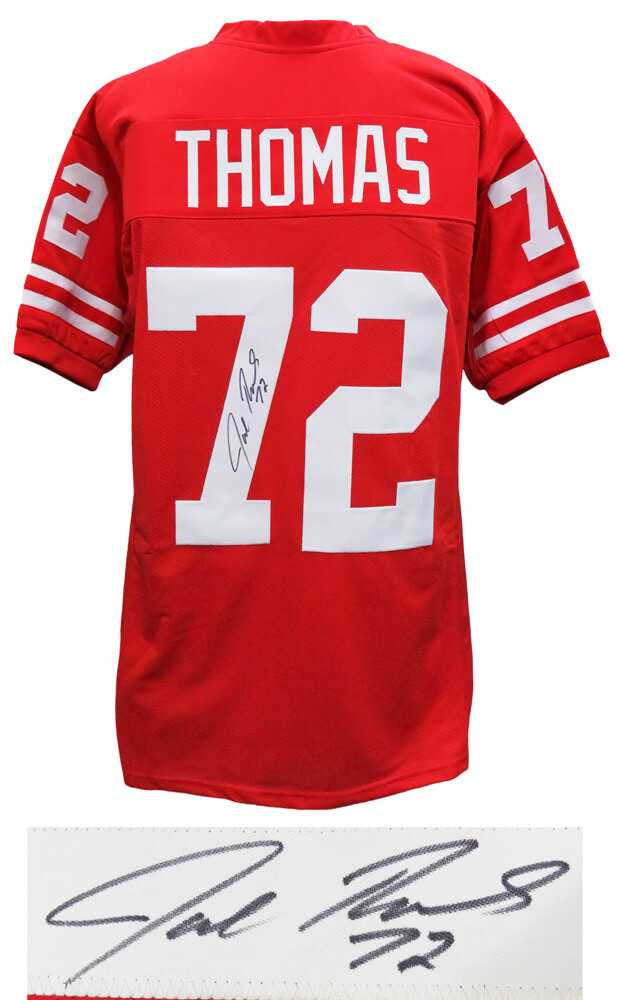 Joe Thomas Signed Wisconsin Badgers Red Jersey – Schwartz COA