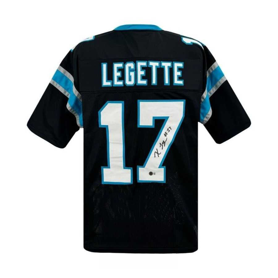Xavier Legette Autographed Black Jersey – Carolina Panthers – Beckett BAS Witness
