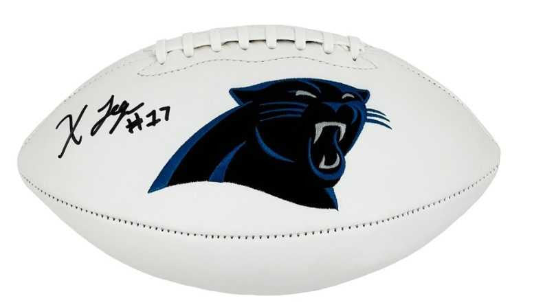 Xavier Legette Autographed Carolina Panthers White Logo Football - BAS