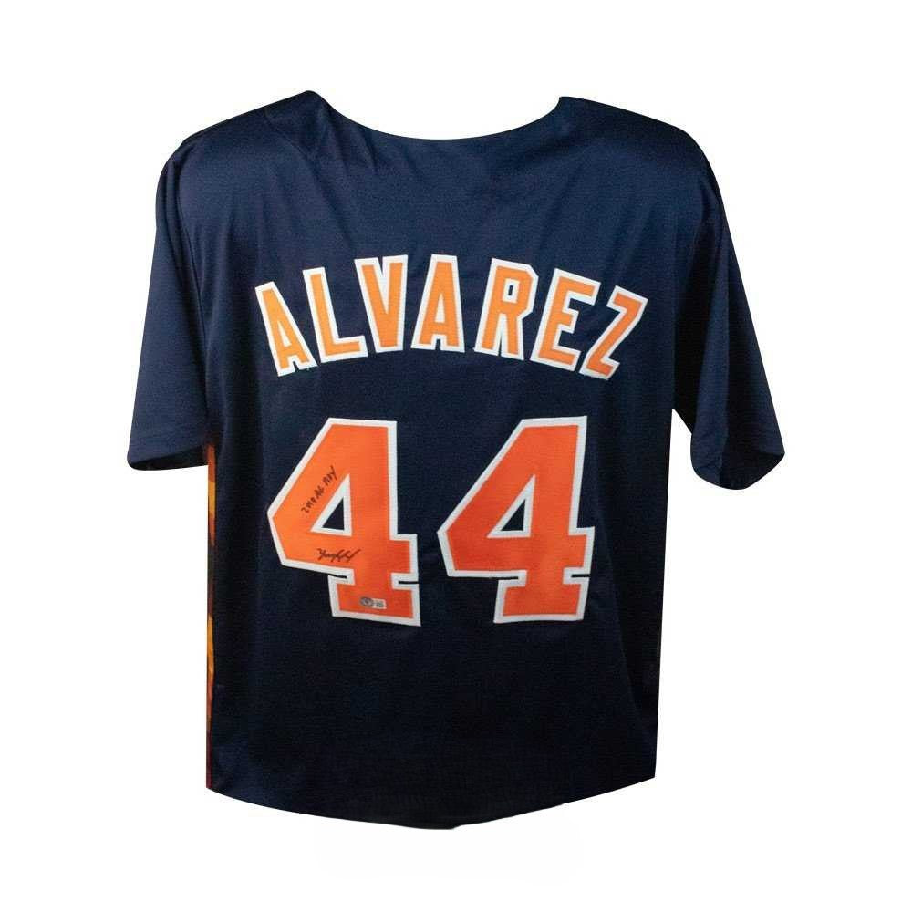 Yordan Alvarez 2019 AL ROY Autographed Houston Custom Baseball Jersey - BAS