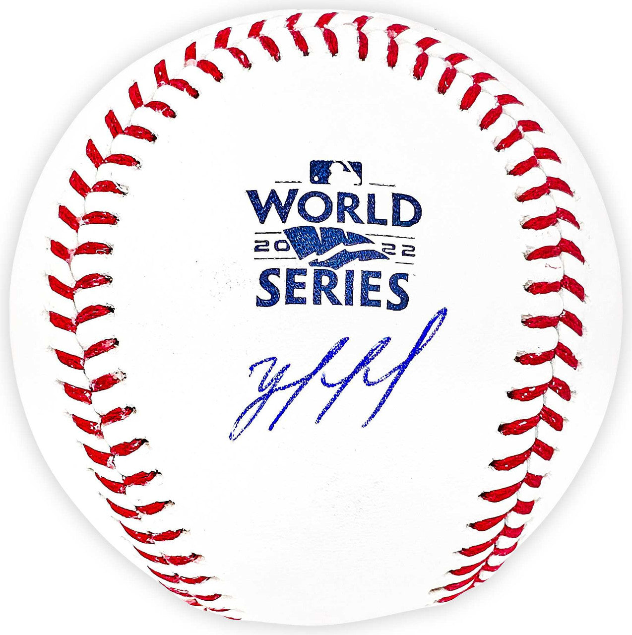 Yordan Alvarez Autographed Official 2022 World Series Logo MLB Baseball Houston Astros Beckett BAS Witness