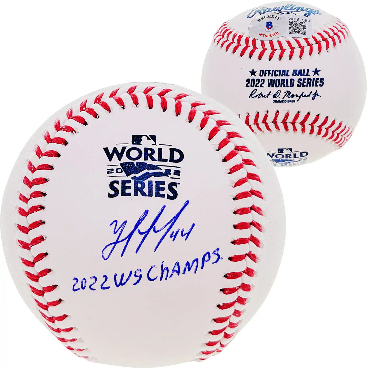 Yordan Alvarez Autographed Official 2022 World Series MLB Baseball Houston Astros "2022 WS Champs" Beckett BAS Witness