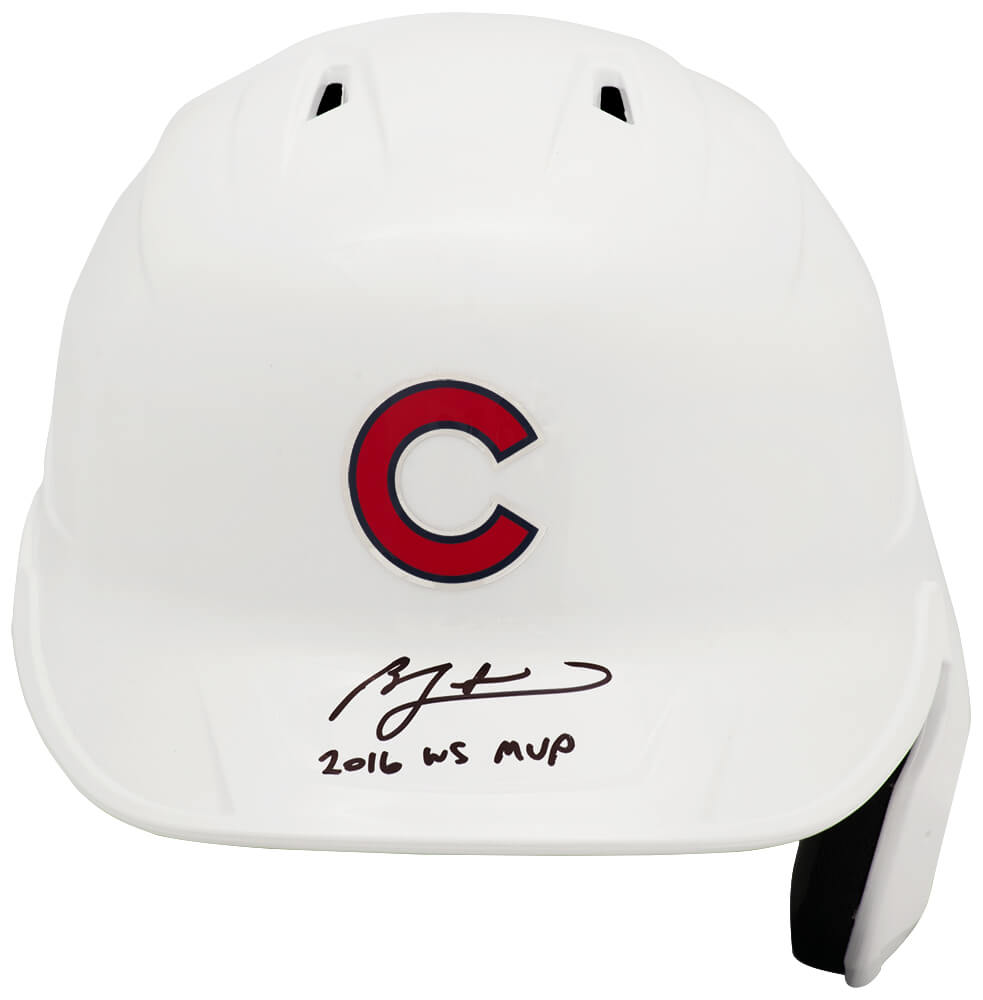 Ben Zobrist Signed Chicago Cubs White Rawlings Full Size Batting Helmet w/2016 WS MVP