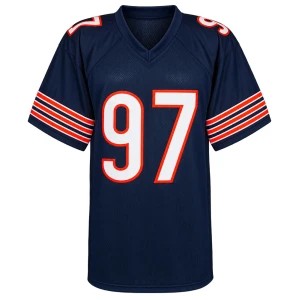 Chris Zorich Autographed Chicago Bears Navy Custom Football Jersey (Size XL) - Beckett Authenticated