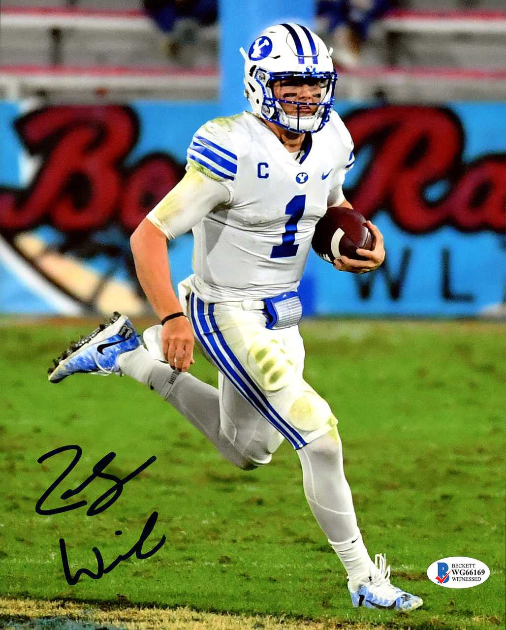Zach Wilson Autographed 8x10 Photo BYU Cougars Beckett BAS!