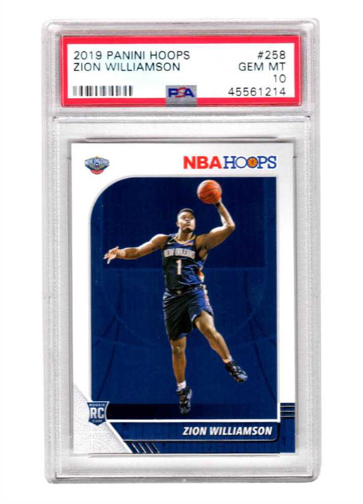 Zion Williamson (New Orleans Pelicans) 2019 Panini Hoops Basketball #258 RC Rookie Card - PSA 10 GEM MINT