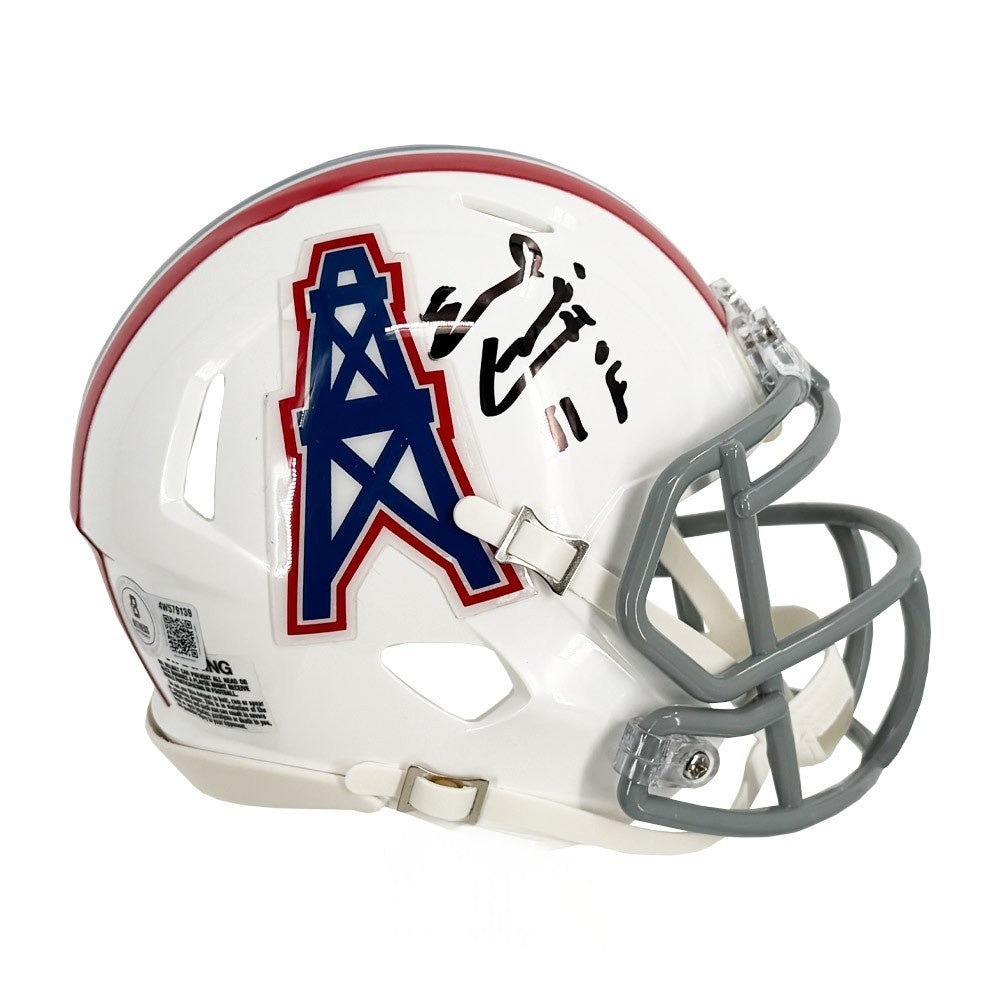 Earl Campbell Autographed Houston Oilers Throwback Mini Helmet "HOF 91" BAS Authenticated