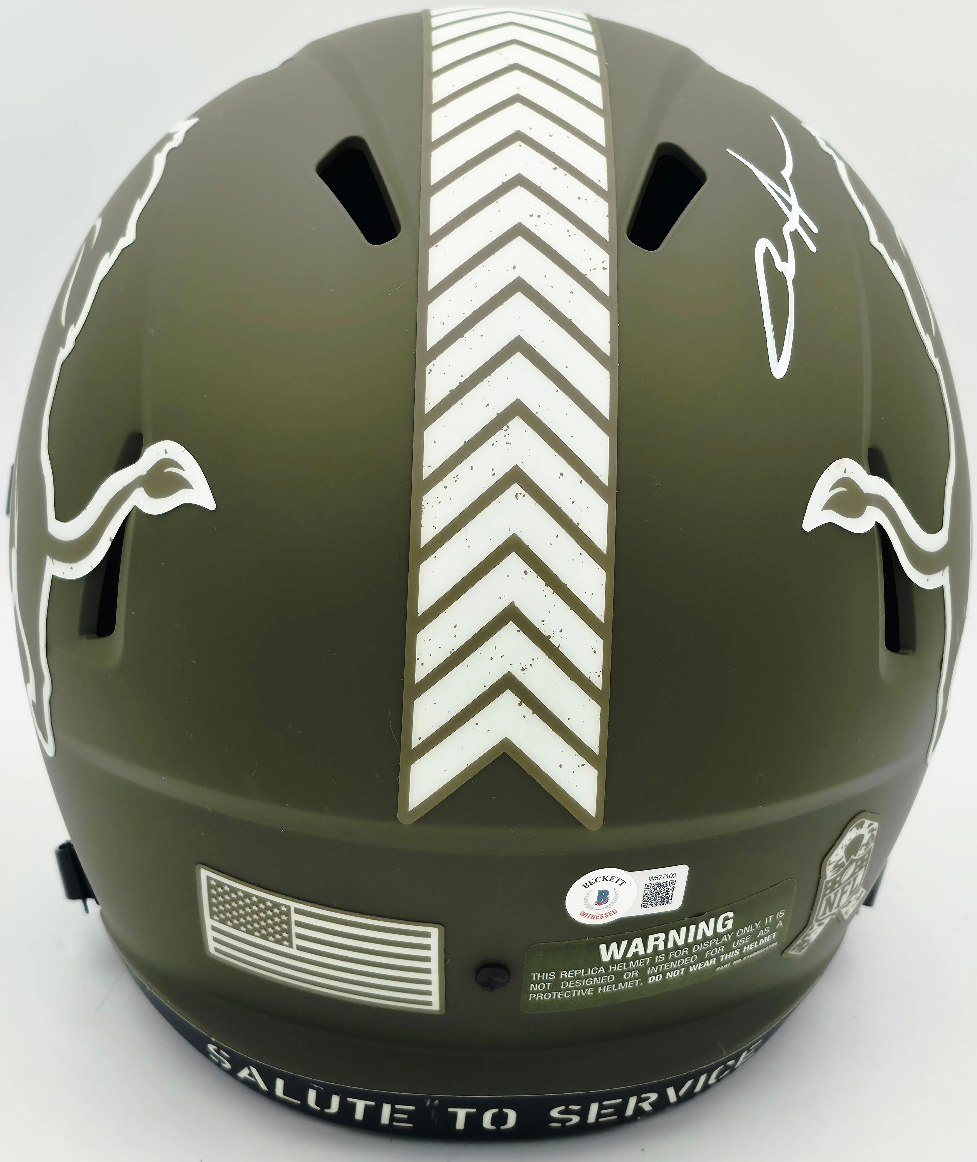Aidan Hutchinson Autographed Detroit Lions Salute to Service Full Size Helmet | BAS #W577100