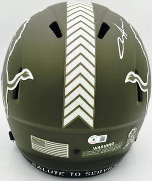 Aidan Hutchinson Autographed Detroit Lions Salute to Service Full Size Helmet | BAS #W577100