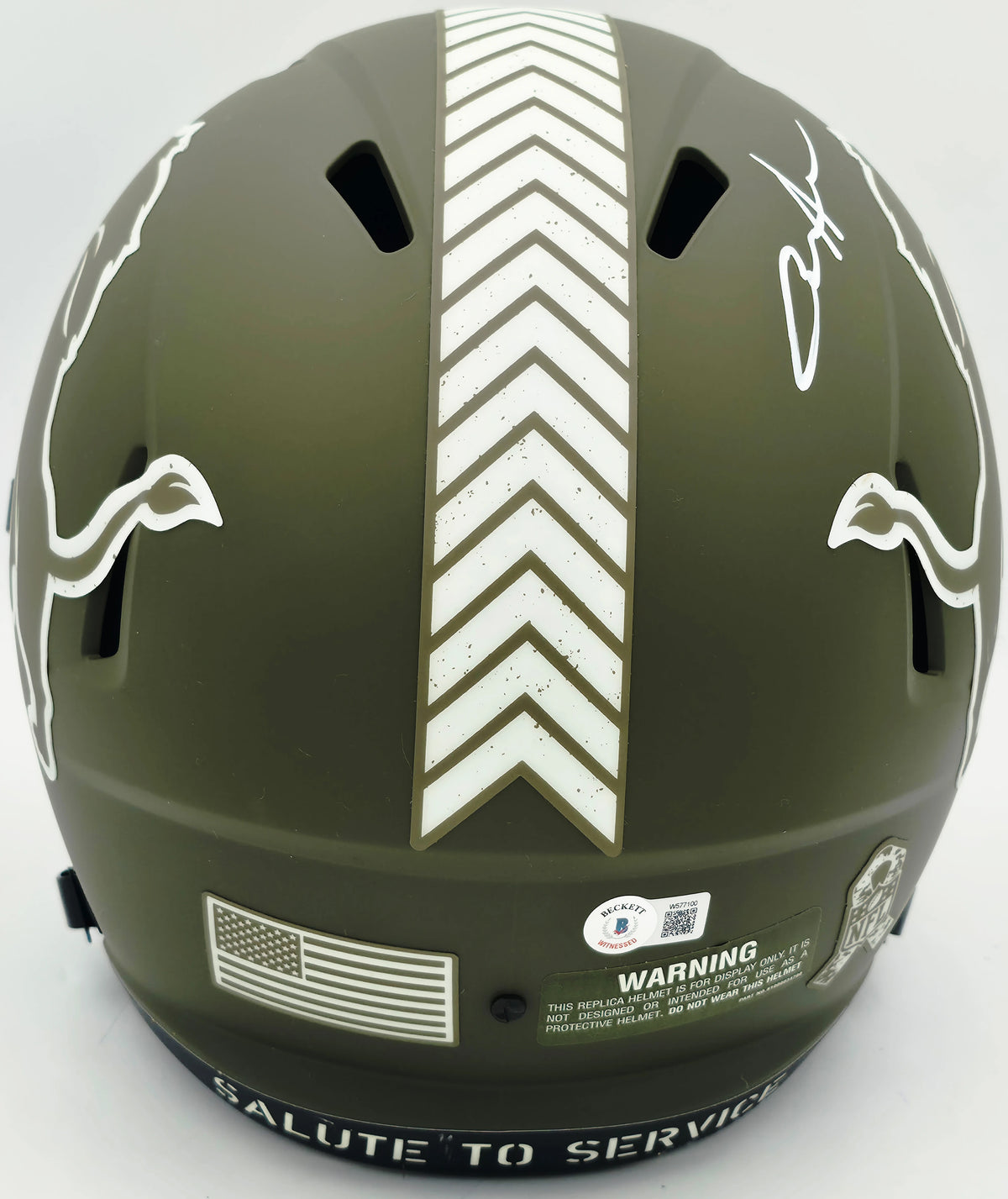 Aidan Hutchinson Autographed Detroit Lions Salute to Service Full Size Helmet | BAS #W577100