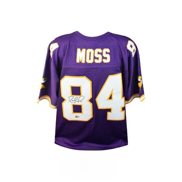 Randy Moss Autographed Minnesota Vikings Mitchell & Ness Football Jersey - BAS