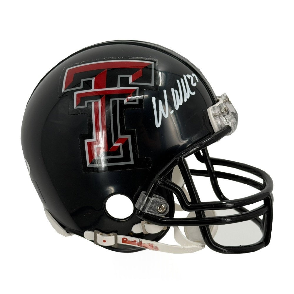 Wes Welker Signed Texas Tech Red Raiders Speed Mini Helmet - JSA