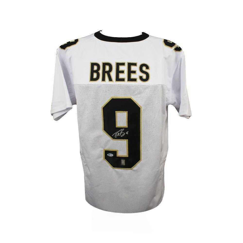 Drew Brees Signed New Orleans Saints Custom White Football Jersey – Beckett COA