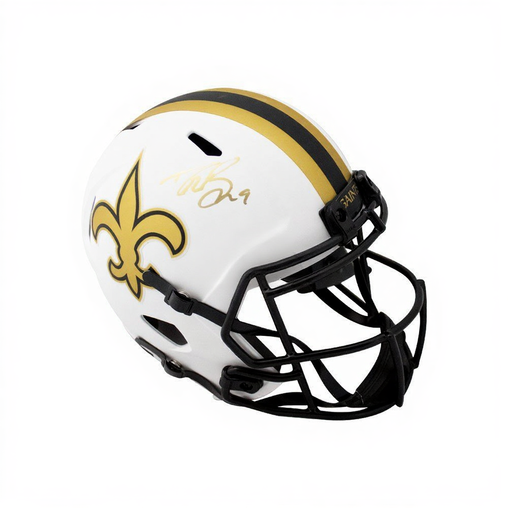 Drew Brees Autographed New Orleans Saints Lunar Eclipse Replica Full-Size Football Helmet (Beckett BAS COA)