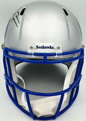 Brian Bosworth Autographed Seattle Seahawks Silver 1983-2001 Throwback Helmet | BAS Witness