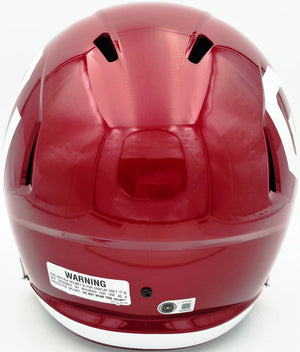 Brian Bosworth Autographed Oklahoma Crimson Full Size Helmet "85 National Champs!" | BAS Witness
