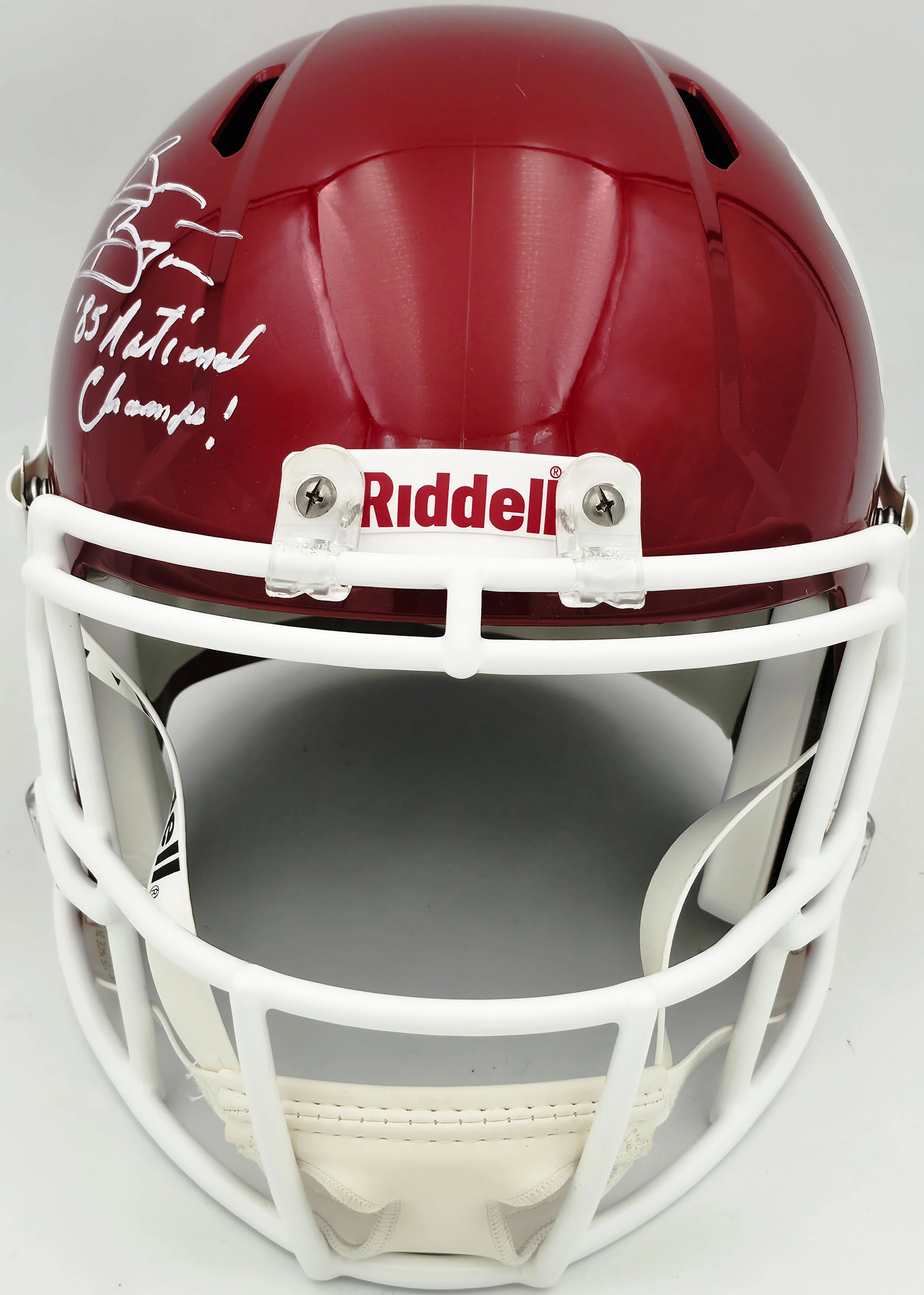 Brian Bosworth Autographed Oklahoma Crimson Full Size Helmet "85 National Champs!" | BAS Witness
