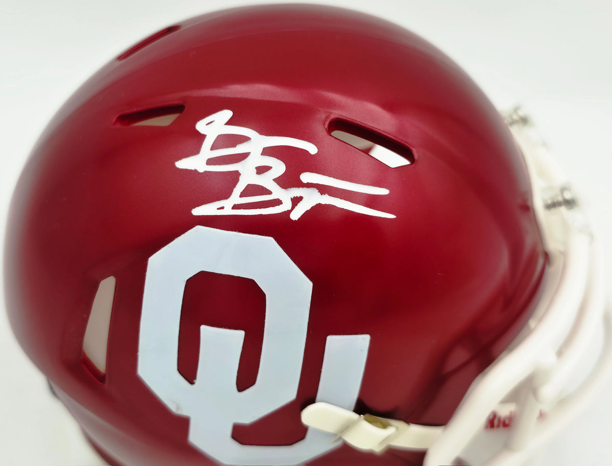 Brian Bosworth Autographed Oklahoma Sooners Crimson Speed Mini Helmet | Beckett BAS Witness
