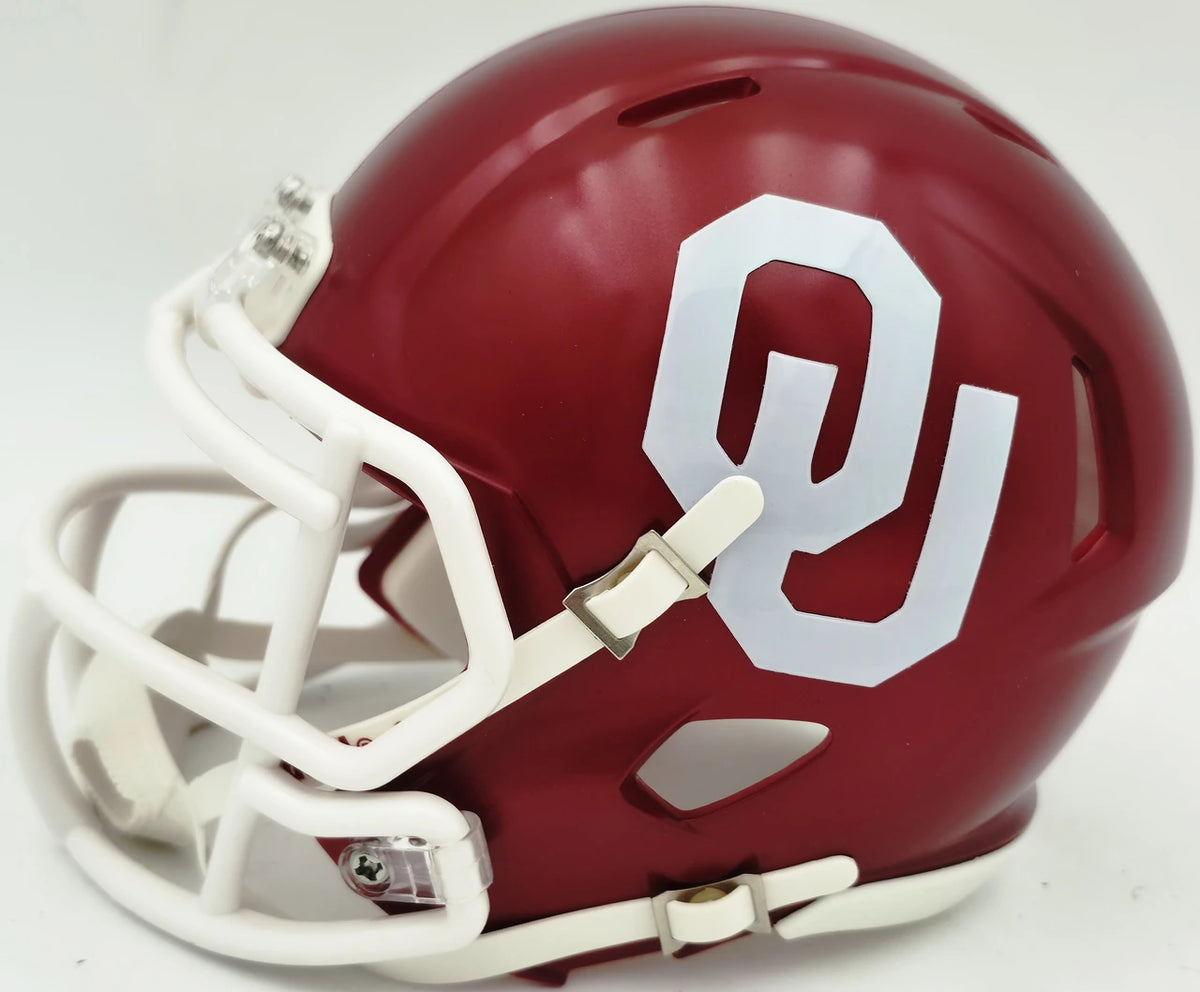 Brian Bosworth Autographed Oklahoma Sooners Crimson Speed Mini Helmet | Beckett BAS Witness