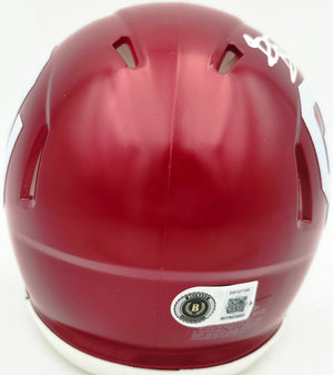 Brian Bosworth Autographed Oklahoma Sooners Crimson Speed Mini Helmet | Beckett BAS Witness