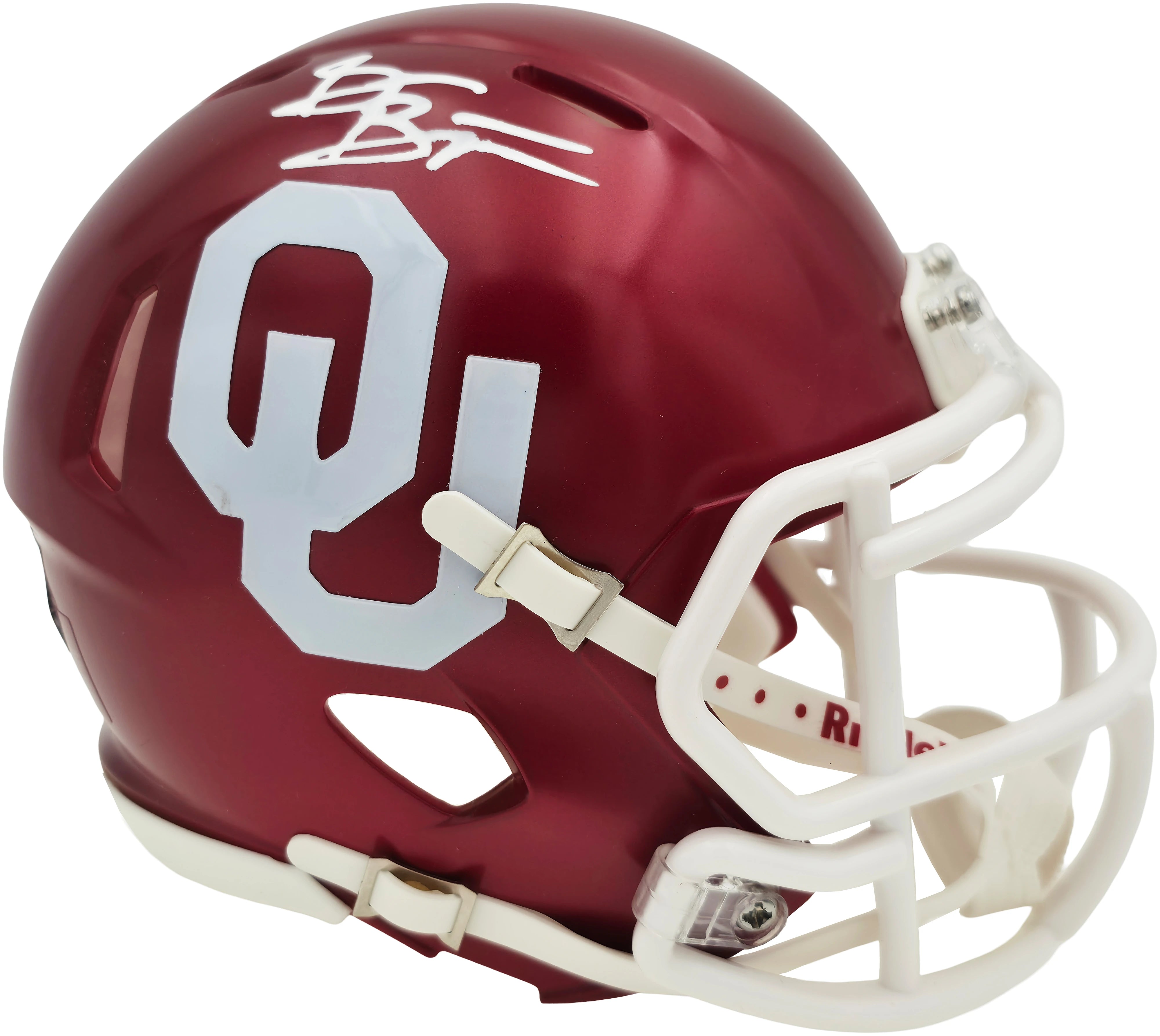 Brian Bosworth Autographed Oklahoma Sooners Crimson Speed Mini Helmet | Beckett BAS Witness