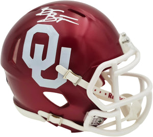 Brian Bosworth Autographed Oklahoma Sooners Crimson Speed Mini Helmet | Beckett BAS Witness