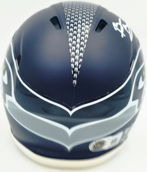 Brian Bosworth Autographed Seattle Seahawks Blue Speed Mini Helmet | Beckett BAS Witness
