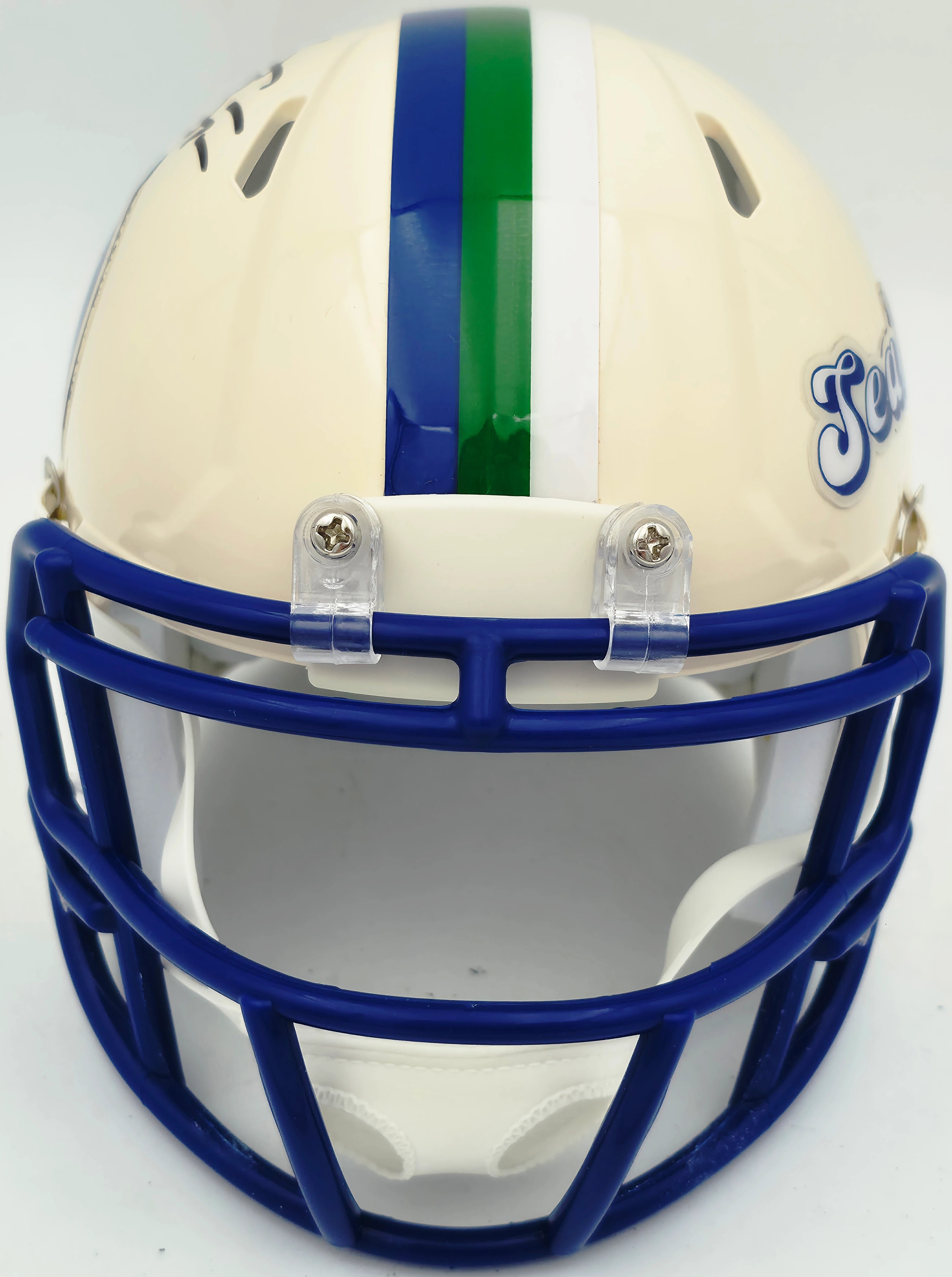 Brian Bosworth Autographed Seahawks Cream Retro Speed Mini Helmet | Beckett BAS Witness