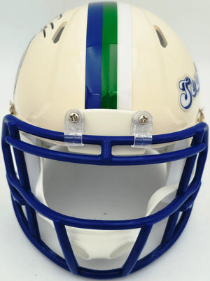 Brian Bosworth Autographed Seahawks Cream Retro Speed Mini Helmet | Beckett BAS Witness