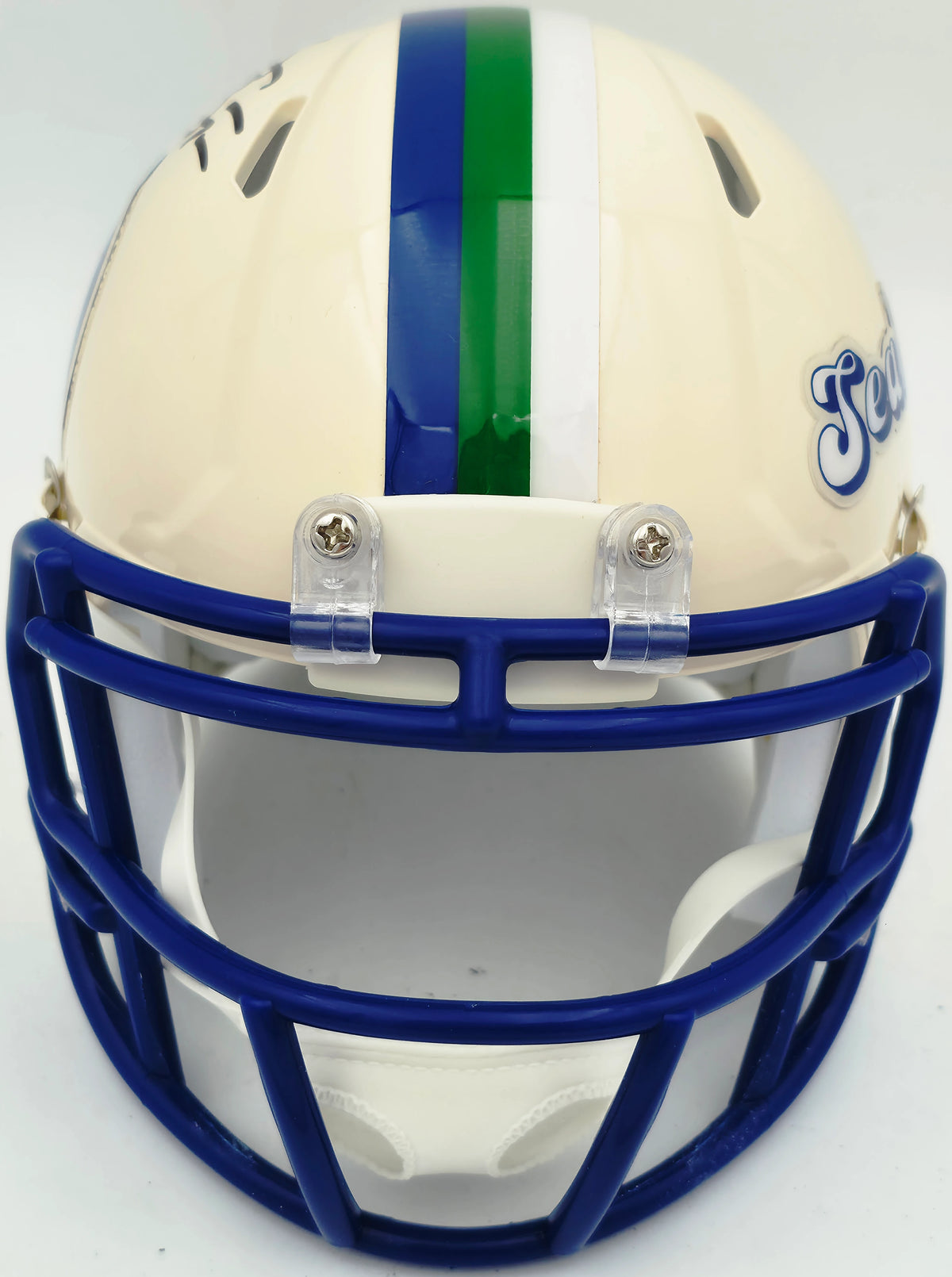 Brian Bosworth Autographed Seahawks Cream Retro Speed Mini Helmet | Beckett BAS Witness