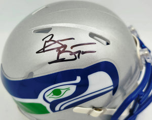 Brian Bosworth Autographed Seahawks Silver 1983-2001 Throwback Mini Helmet | BAS Witness