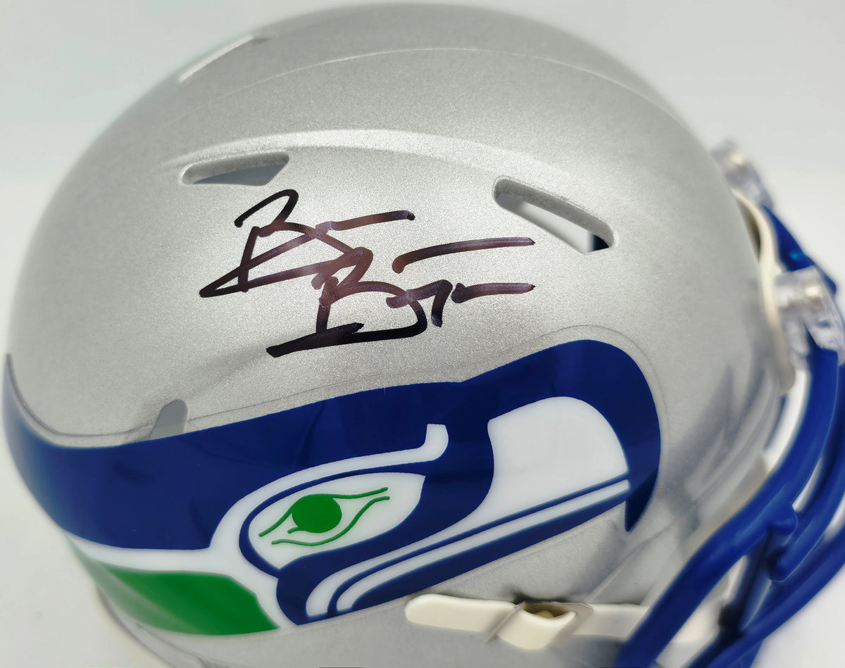 Brian Bosworth Autographed Seahawks Silver 1983-2001 Throwback Mini Helmet | BAS Witness